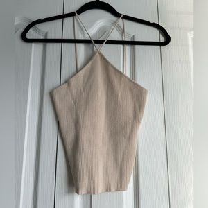Vici halter neck ribbed tank top size medium